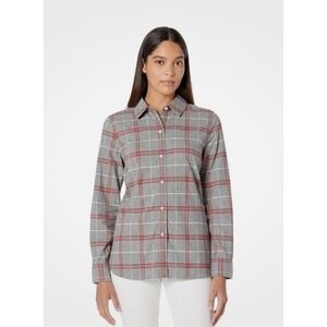 Faherty‎ Women Organic Cotton Flannel Plaid Button Down Long Sleeve Shirt Medium